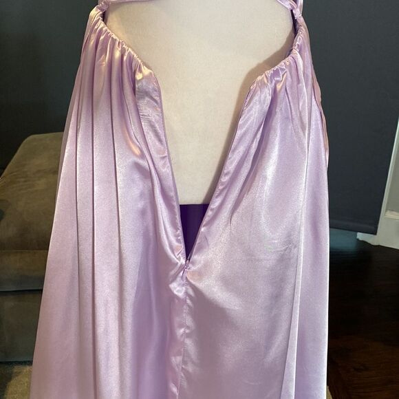 Women’s Purple Full Length Prom Party Dress with Criss Cross Back Ties Size 2 - Picture 8 of 10
